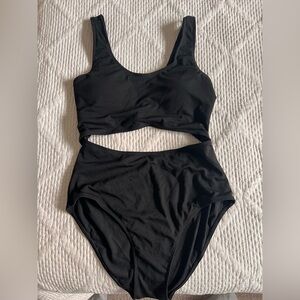 Black Cutout Swimsuit